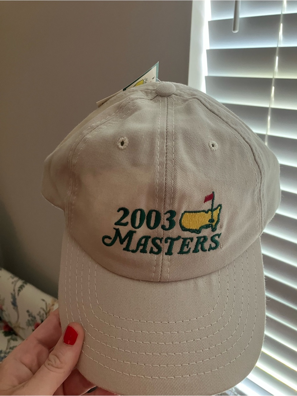 Masters 2003 Beige Hat with Green and Yellow Embroidery